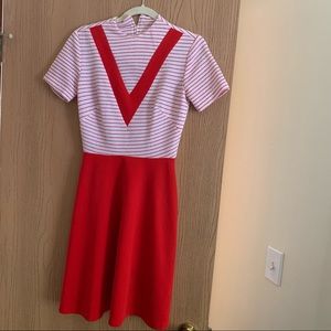 Vintage Red and White Striped Cheer  Dress